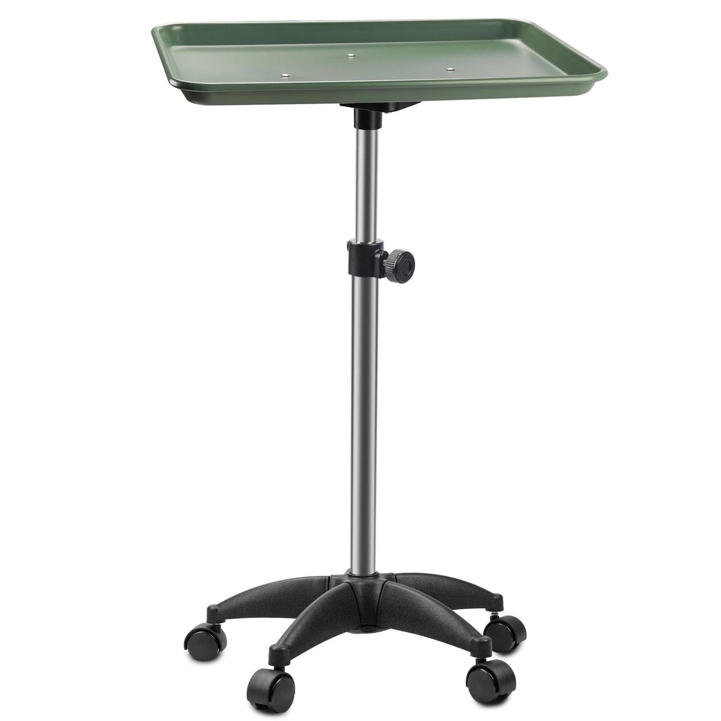 Salon Tray On Wheels Tattoo Tray Rolling Trolley Adjustable Height Storage Utility Cart for Clinic Spa Rolling Tray (Black) (Green)