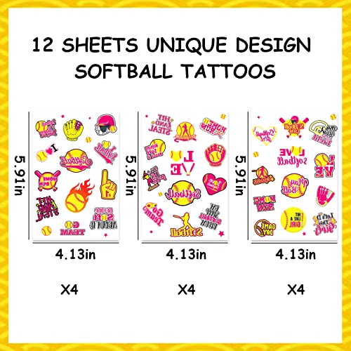 144 Pcs Softball Temporary Tattoos - Party Favors & Decorations