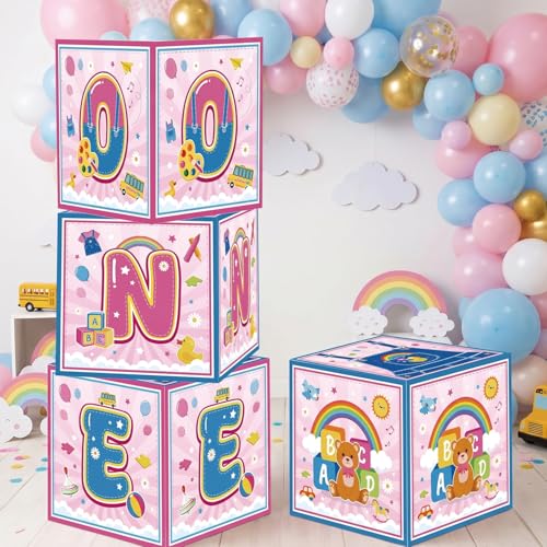 Rachell Teacher 1st Birthday Balloon Boxes - 3PCS Cartoon Decor