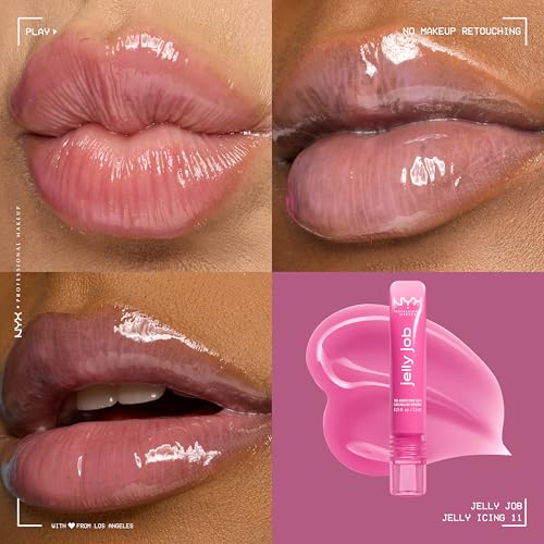 NYX Jelly Job Lip Gloss - Icy Lilac, Full-Bodied Shine