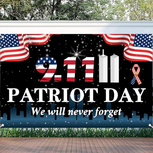 911 Patriot Day We Will Never Forget Banner - Large 72x43
