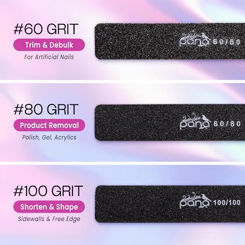 PANA Jumbo Double-Sided Emery Nail File - 10pcs, Grit 60/60