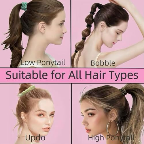 20Pcs Small Satin Hair Ties No Damage for Women Think Thin