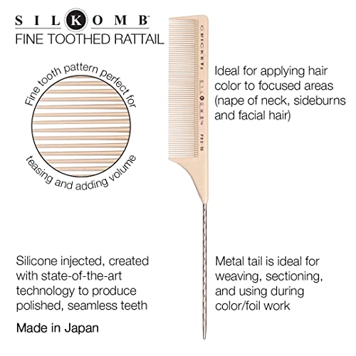 Cricket Silkomb Pro-50 Fine Tooth Rattail Comb for Precision Styling