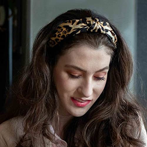 DRESHOW 8 Pack Wide Turban Headbands - Ribbing, Pearl, Leopard Print
