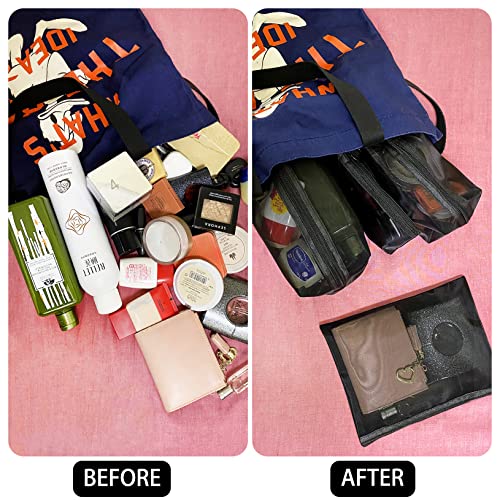 Unoutur Mesh Makeup Bag Set, 20-Piece Portable Toiletry Pouch Organizer