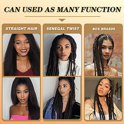 26 Inch Pre Stretched Braiding Hair - Itch Free Yaki Texture (1B#) - 8 Bundles