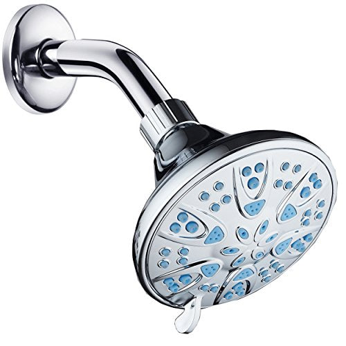 AquaDance Antimicrobial 6-Setting High-Pressure Shower Head - Mold & Bacteria Protection, Chrome