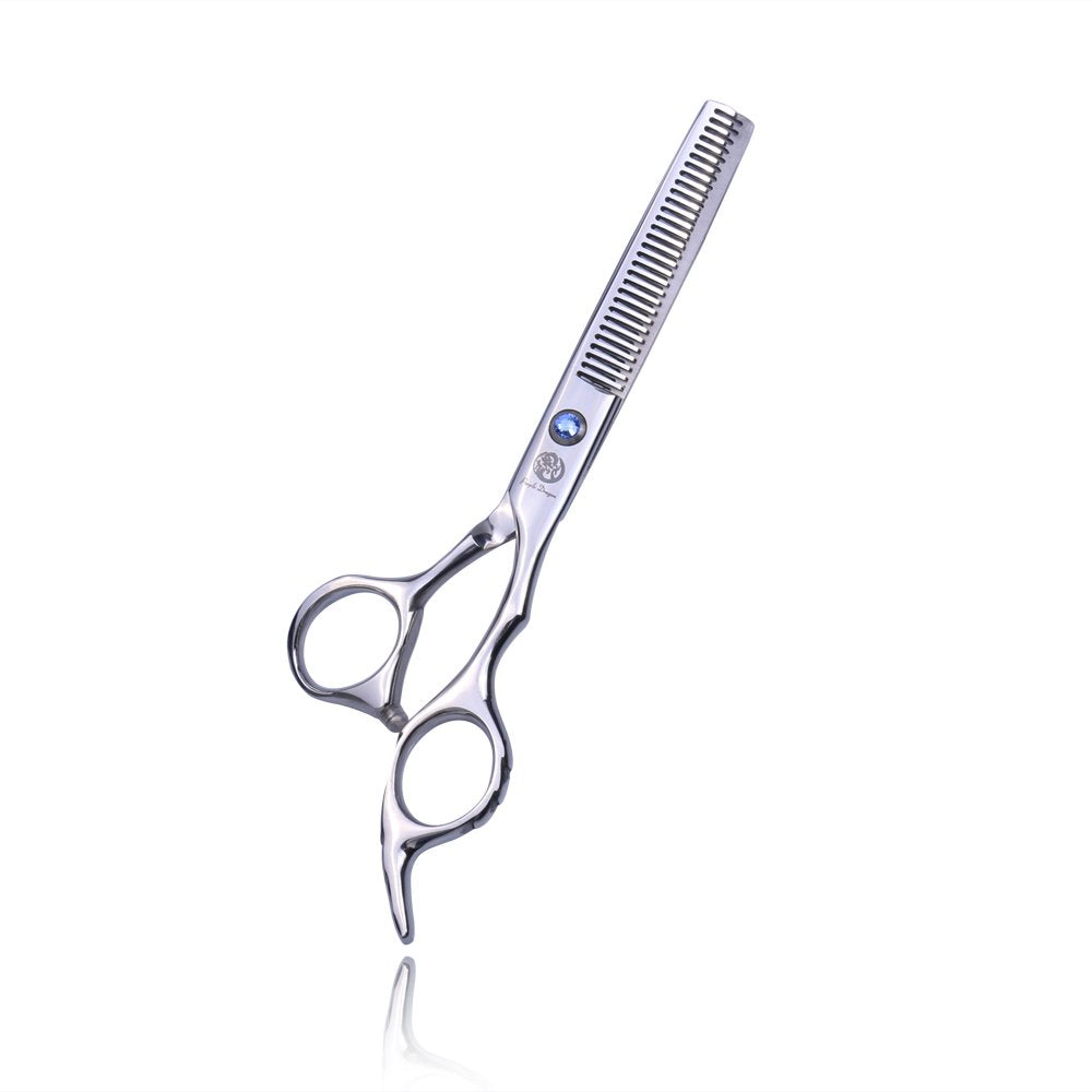 Professional 6.0 Inch Double Teeth Hair Thinning Scissors - Ideal for Stylists & Home Use | Purple Dragon
