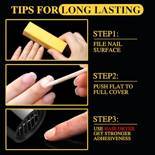 Teenitor 300pcs Nail Adhesive Tabs - 15 Sizes for Press On Nails