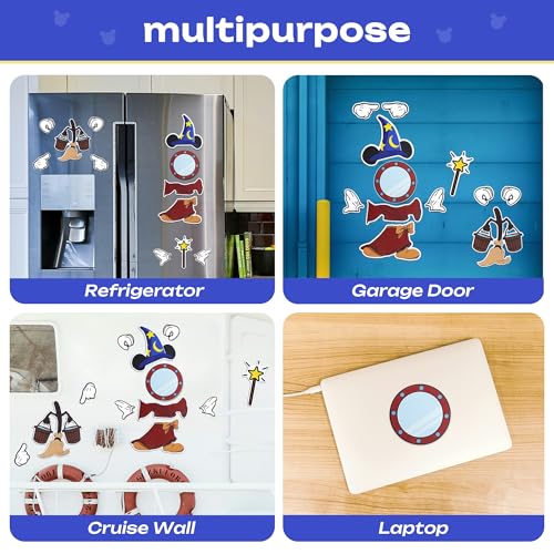 Magical Mouse Theme Cruise Door Magnets Set - 12 Pcs Waterproof