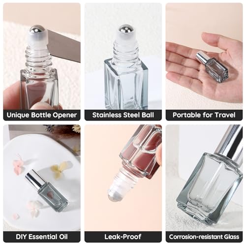 Segbeauty Gray 3ml Refillable Rollerball Bottles Set of 20 for Essential Oils