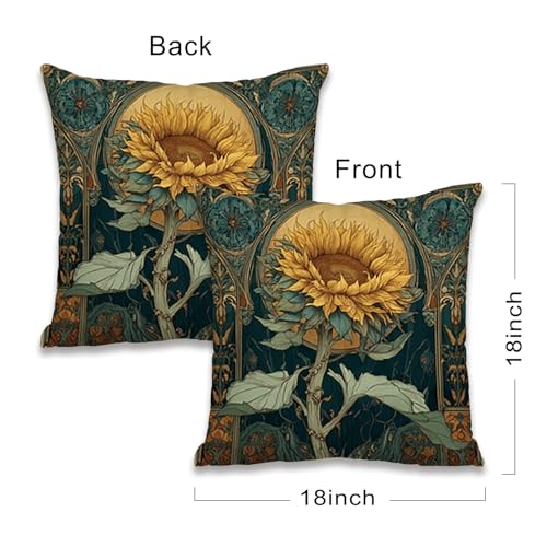 William Morris Floral Pillow Cover, Vintage 18x18 Inch Design