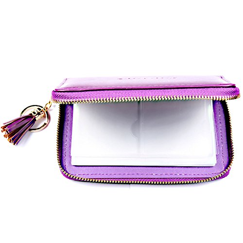 Purple Nail Stamping Plate Holder Case with 24 Slots - Organizer for Nail Art Stamps