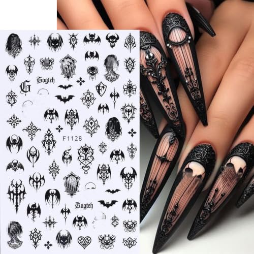 Gothic Nail Stickers - 7 Sheets Self-Adhesive Halloween Designs