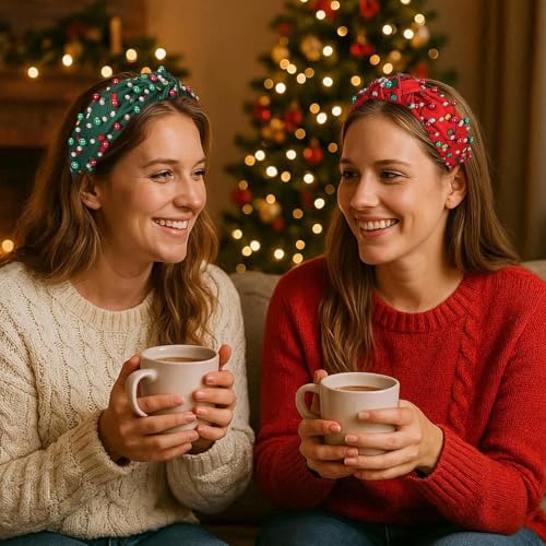 Winthrop 2-Pack Christmas Light String Headband with Rhinestone Crystals