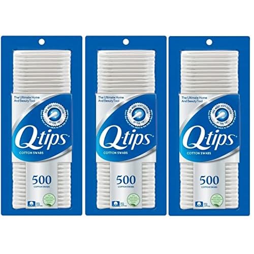 Q-Tips Cotton Swabs, 500 Count (Pack of 3)
