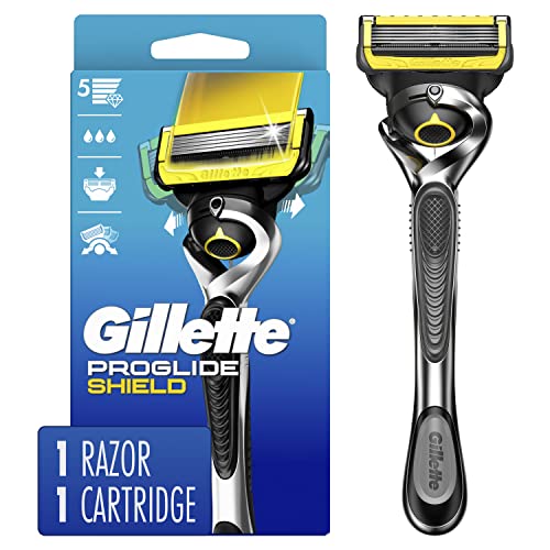Gillette ProGlide Shield Razor for Men – Handle + 1 Refill Blade, 1 Count