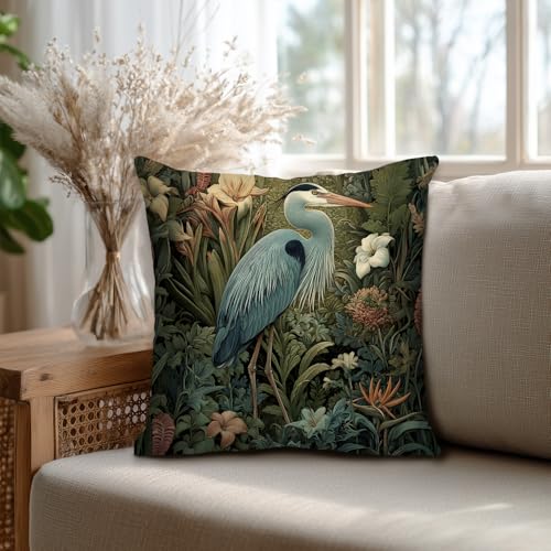 William Morris Inspired Floral Pillow Cover, 18x18 Inch