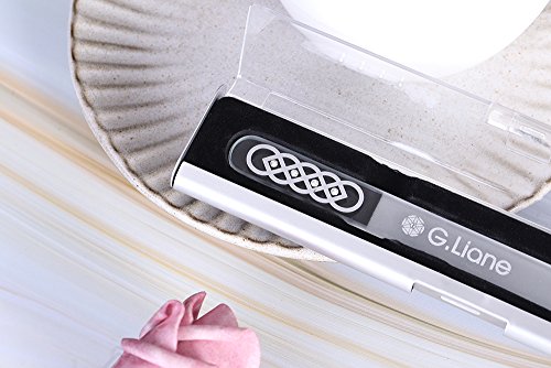 G.Liane Silver Celtic Glass Nail File with Austria Crystals - Professional Manicure Set, Eco-Friendly & Washable