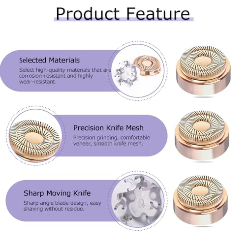 Generation 2 Replacement Heads for Flawless Facial Hair Remover Replacement Head,Suitable for Flawless Replacement Heads Gen 2 for Flawless Facial Hair Remover for Women,As Seen On TV.(4 Pack)