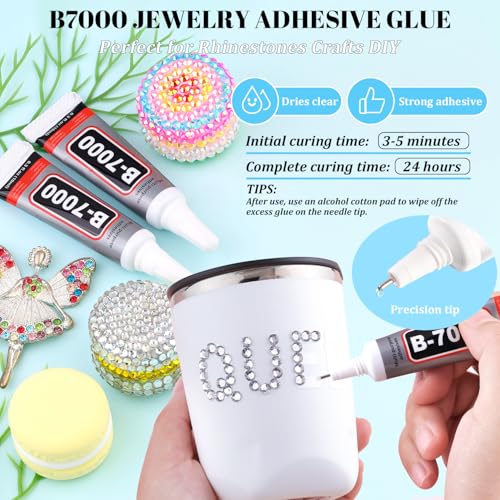 6000 Pcs Flatback Rhinestones with B7000 Glue for Crafting