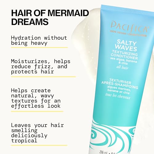 Pacifica Salty Waves Shampoo & Conditioner Set for Voluminous Beachy Hair