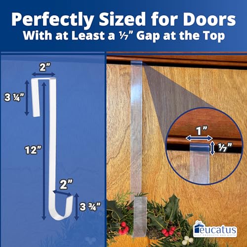 Clear Non-Scratch 12" Wreath Hangers - 2 Pack for Indoor & Outdoor Use