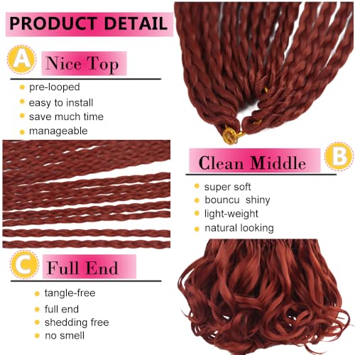 French Curl Crochet Braids - 14 Inch 7 Packs Goddess Box Braids