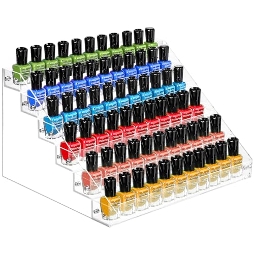 Umirokin 6 Tier Nail Polish Organizer Rack - Holds 54-72 Bottles
