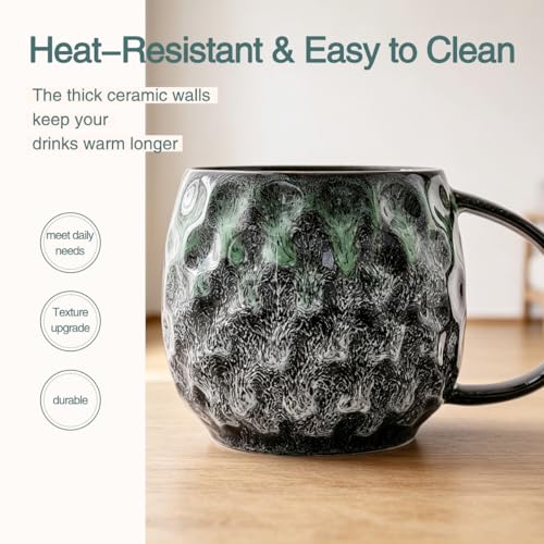 20oz Cyan Coffee Mug with Oversized Handle - Gift-Ready Ceramic Cup