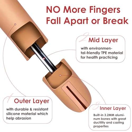BORNBYME Adjustable Nail Practice Hand with 200 Nail Tips for Training