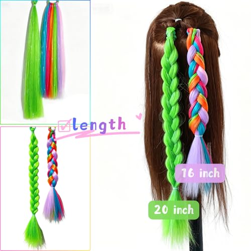 Colored Hair Extensions - Red White Blue 20 Inch Ponytail (Pack of 2)