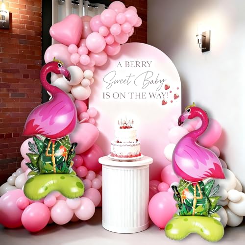 60 Inch Large Flamingo Foil Balloons - 2 Pack Summer Party Decor