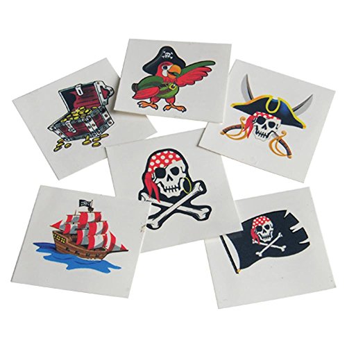 U.S. Toy Pirate Temporary Tattoos for Kids - Children's Party Gifts