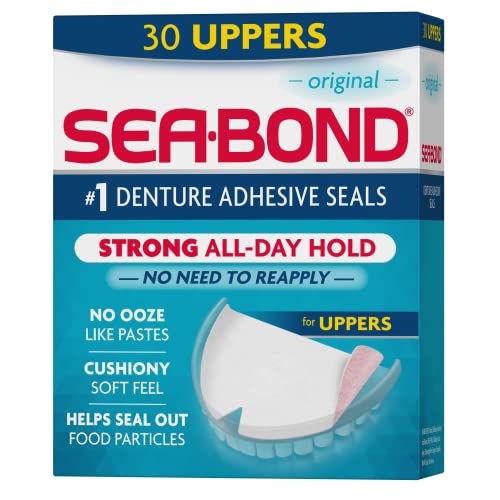 Sea Bond Denture Adhesive Seals Uppers Pack of 30 - Original Flavor, Zinc-Free