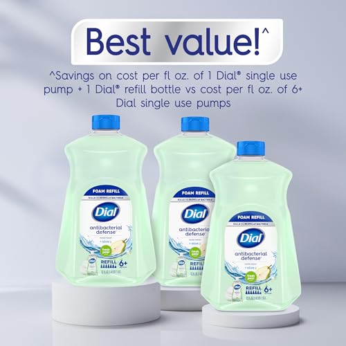 Dial Antibacterial Foaming Hand Soap Refill, Fresh Pear, 52 Fl Oz