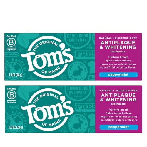 Tom's of Maine Antiplaque Tartar Control Whitening Toothpaste 2 Pack, Peppermint