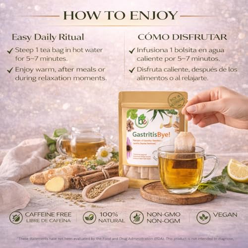Gastritis-BYE Herbal Tea for Digestive Comfort - 24 Tea Bags
