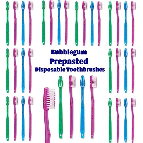 Bubblegum Kids Prepasted Toothbrushes - 36 Pack, Soft Bristles