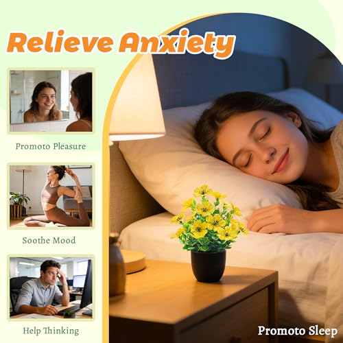 Der Rose 4 Pack Faux Flowers with Aroma Discs for Relaxation