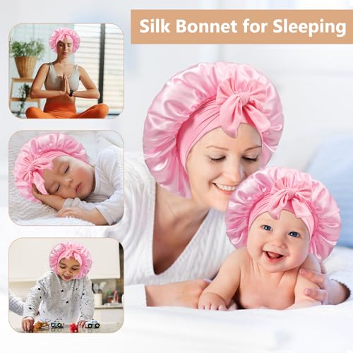 Mommy and Me Satin Bonnet Set - Adjustable Sleeping Hair Caps