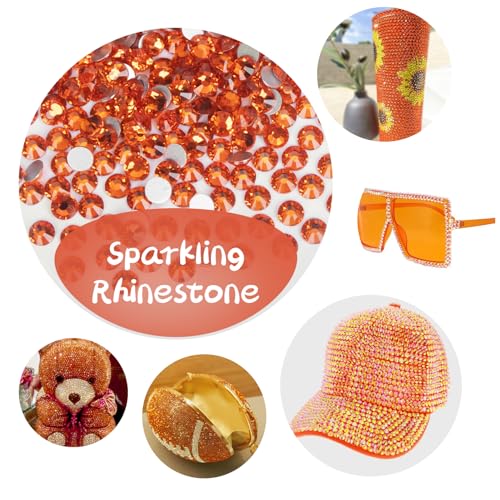 Orange Rhinestones Bulk - 10000pcs SS10 Flat Back Glass Gems