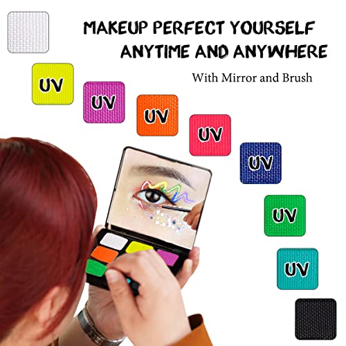 Bowitzki 9-Color Water Activated UV Neon Eyeliner & Face Body Paint Set