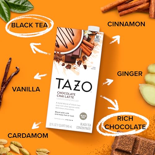 TAZO Chocolate Chai Latte Concentrate, 32 fl oz - Pack of 2