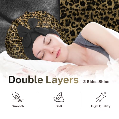 Bonnet Queen Adjustable Satin Hair Bonnet for Curly Hair - Double Layer Night Cap