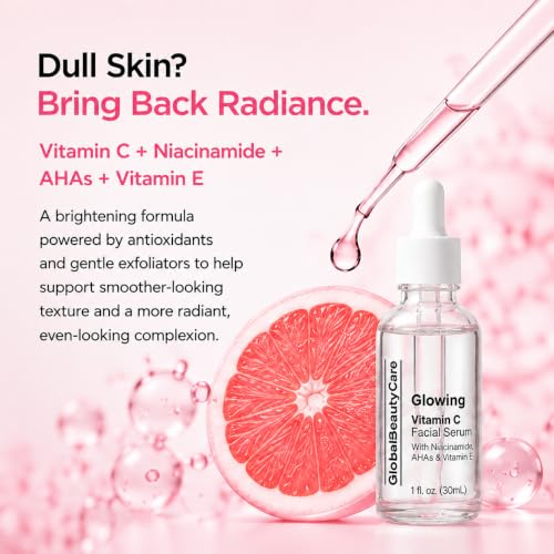 Global Beauty Care Vitamin C Facial Serum - Brightening Face Serum (2 Pack)