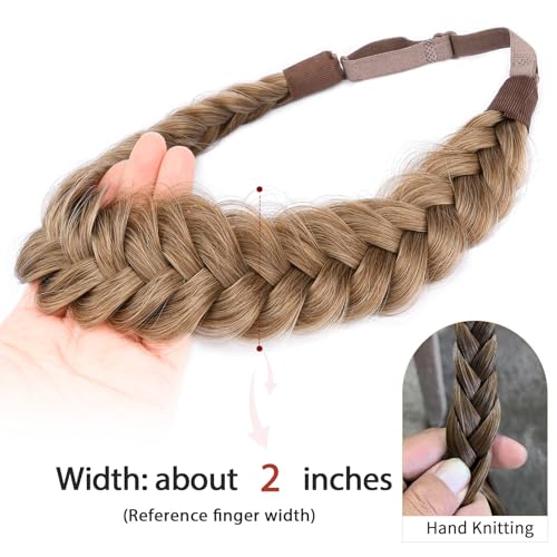 Dirty Blonde Synthetic Hair Braided Headband for Women