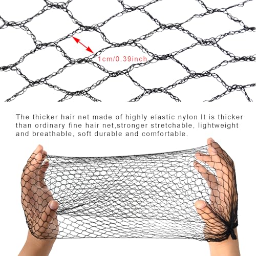 12 Pcs 18 Inch Thick Elastic Hair Nets for Women - Durable & Breathable