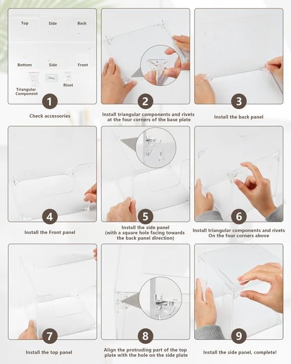 Foldable Facial Towel Holder - Acrylic Storage Box for Clean Towels | Non-Slip Pads, XL Size